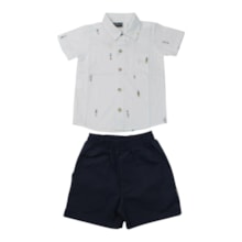 Conjunto Masculino Camisa Estampada Ursos e Bermuda Sarja 425487 - Vrasalon