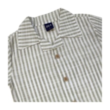 Conjunto Masculino camisa Tecido Listrado e Bermuda Sarja 04666 - Dila