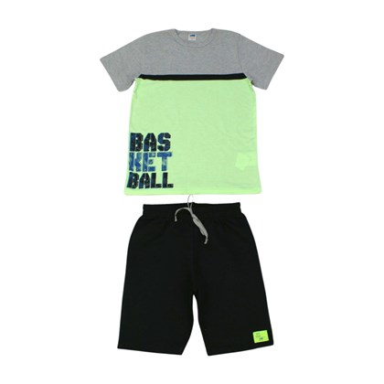 Conjunto Masculino Camiseta Basketball e Bermuda Moletinho 44957 - Marlan