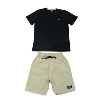 Conjunto Masculino Camiseta Bordada Bermuda Sarja - 56896 - Boca Grande