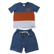 Conjunto Masculino Camiseta Bordado Sea e Bermuda Moletinho 29068 - Angerô