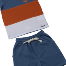 Conjunto Masculino Camiseta Bordado Sea e Bermuda Moletinho 29068 - Angerô