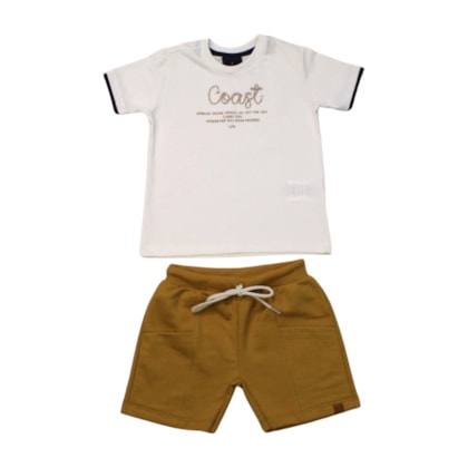 Conjunto Masculino Camiseta Coast e Bermuda Moletom - 6403 - Lp Kids  