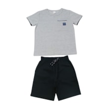 Conjunto Masculino Camiseta com Bolso e Bermuda Sarja 19128 - Boca Grande