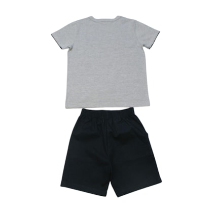 Conjunto Masculino Camiseta com Bolso e Bermuda Sarja 19128 - Boca Grande