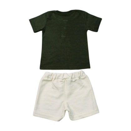 Conjunto Masculino Camiseta com Botões e Bermuda Moletinho 8271 - Serelepe  
