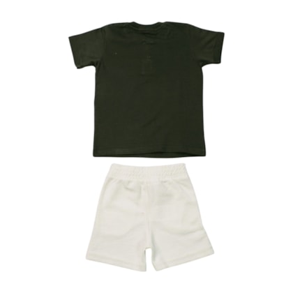 Conjunto Masculino Camiseta com Botões e Bermuda Moletinho 8294 - Serelepe