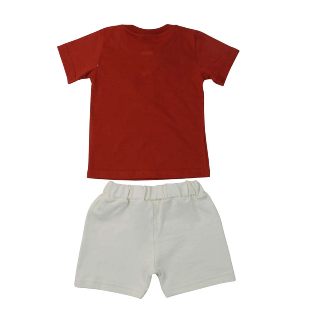 Conjunto Masculino Camiseta com Botões e Bermuda Moletinho 8621 - Serelepe