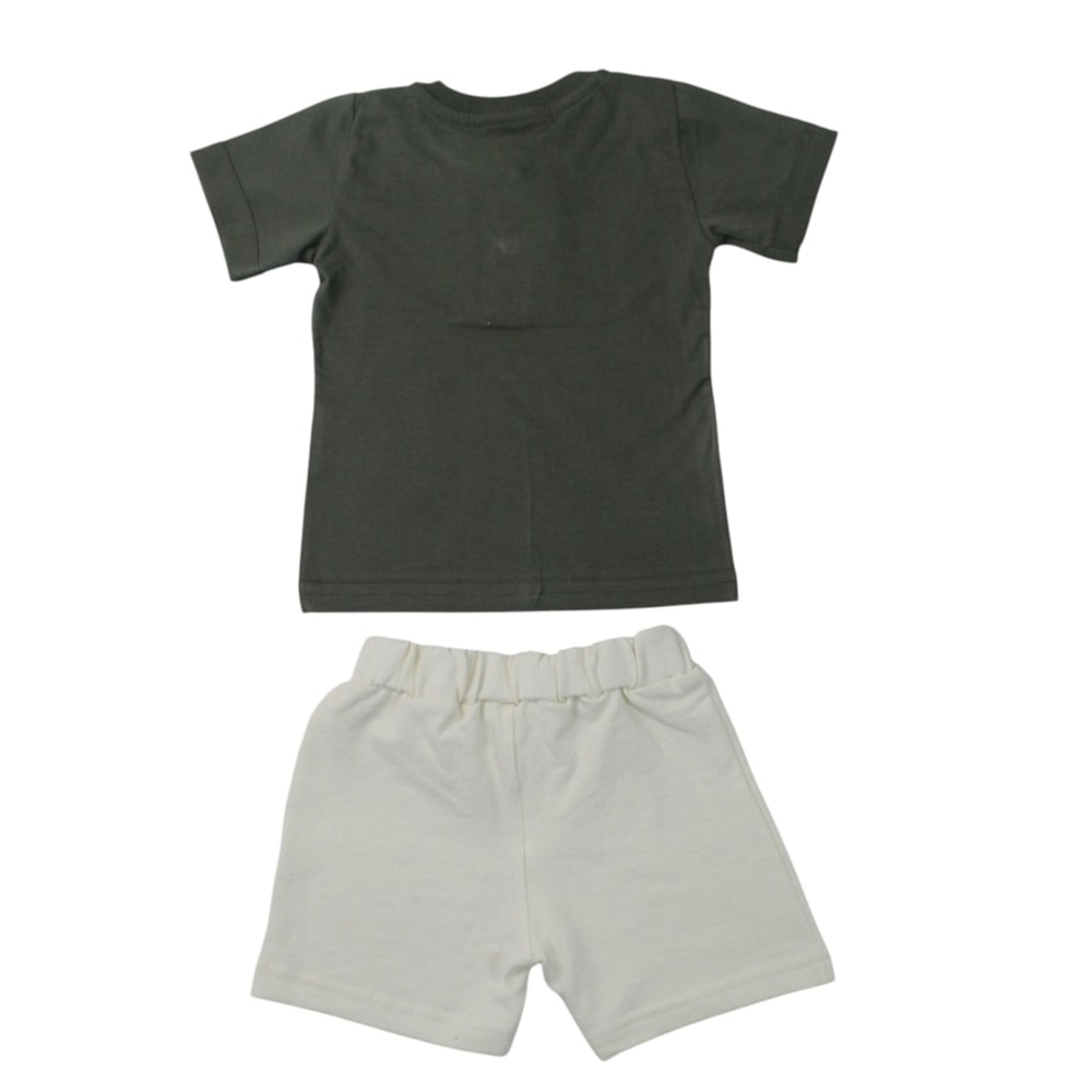 Conjunto Masculino Camiseta com Botões e Bermuda Moletinho 8621 - Serelepe
