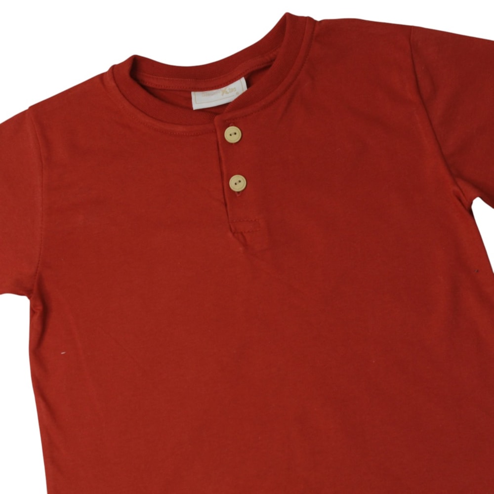 Conjunto Masculino Camiseta com Botões e Bermuda Moletinho 8666 - Serelepe