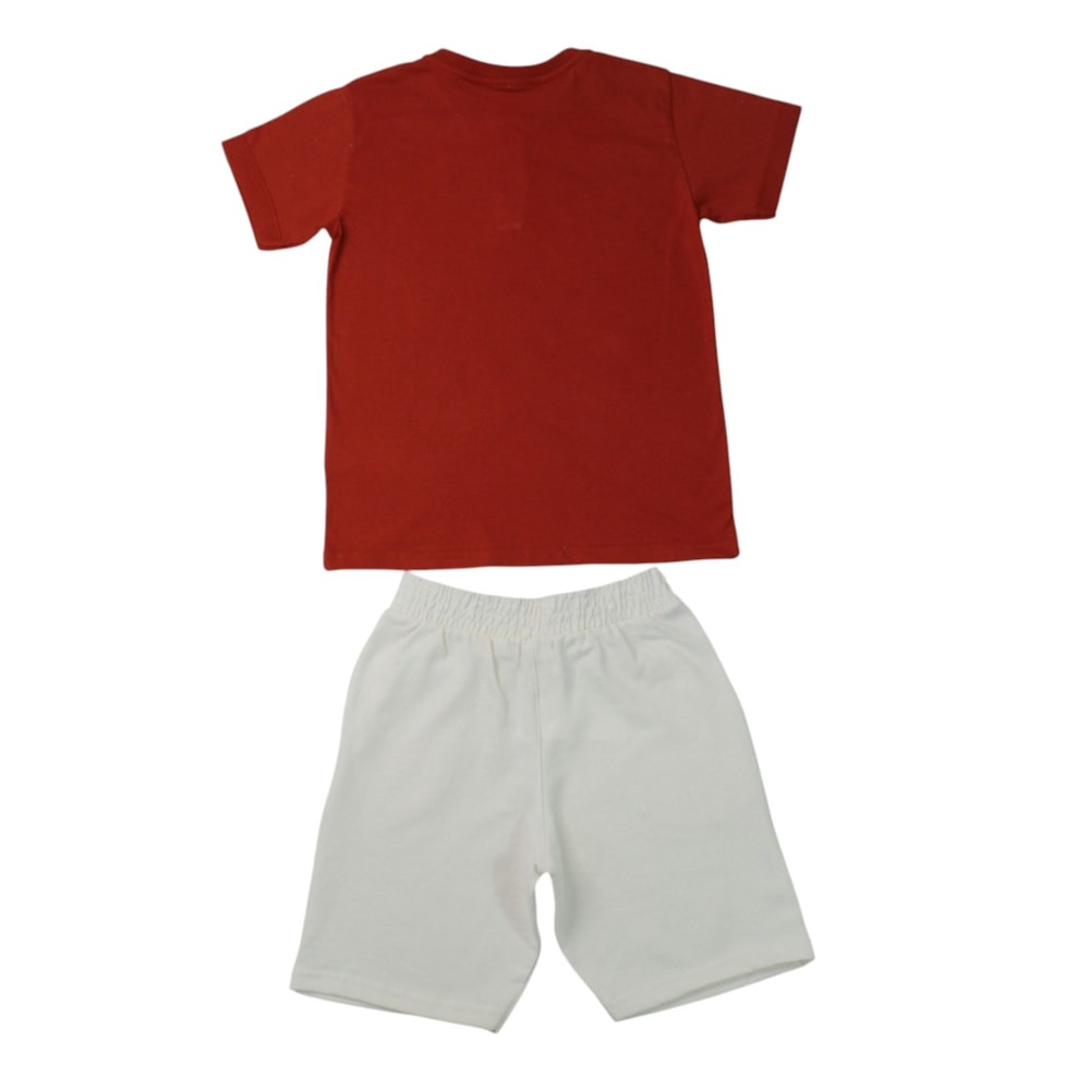 Conjunto Masculino Camiseta com Botões e Bermuda Moletinho 8666 - Serelepe