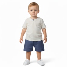 Conjunto Masculino Camiseta com Botões e Bermuda Tecido 29043 - Angerô