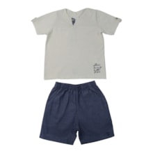 Conjunto Masculino Camiseta com Botões e Bermuda Tecido 29043 - Angerô