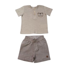 Conjunto Masculino Camiseta com Botões e Bermuda Tecido 8104 - Perfec Boys    