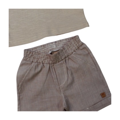 Conjunto Masculino Camiseta com Botões e Bermuda Tecido 8104 - Perfec Boys    