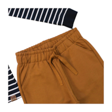 Conjunto Masculino Camiseta com Listras e Calça Moletom 2000828 - Milon 