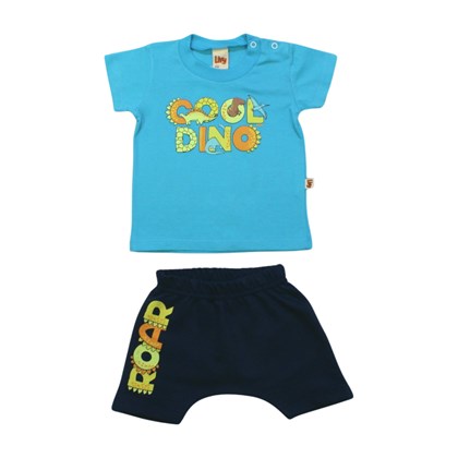 Conjunto Masculino Camiseta Dino e Bermuda Moletinho 8718 - Livy 
