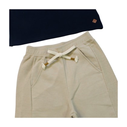 Conjunto Masculino Camiseta Dreams e Bermuda Moletom - 32950 - Glinny
