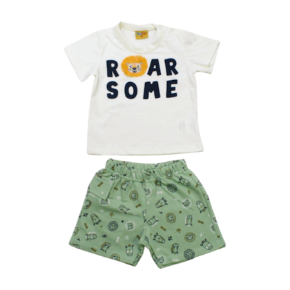 Conjunto Masculino Camiseta e Bermuda Estampa Bichos 22224 - Rollu 