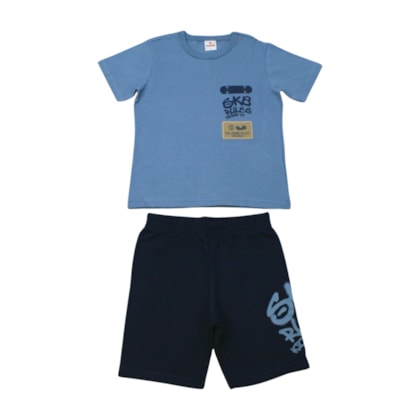 Conjunto Masculino Camiseta e Bermuda Estampa SK8 26554 - Brandili  