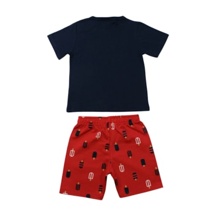 Conjunto Masculino Camiseta e Bermuda Estampada Picolé 1001085 - Kyly    