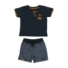 Conjunto Masculino Camiseta e Bermuda Moletinho Estampa Coqueiros 70023 - Colorittá