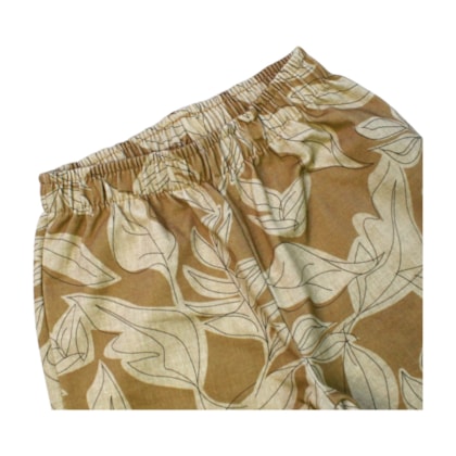 Conjunto Masculino Camiseta e Bermuda Moletinho Estampa Folhas A0045 - Alakazoo 