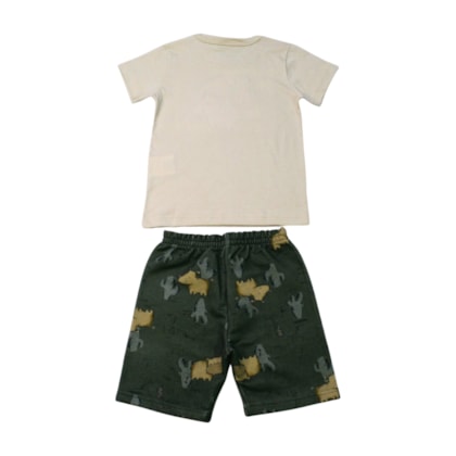Conjunto Masculino Camiseta e Bermuda Moletinho Estampada 26534 - Brandili  