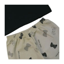 Conjunto Masculino Camiseta e Bermuda Moletinho Estampado Controle 3100 - Cleomara  