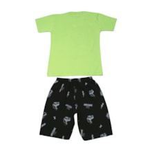 Conjunto Masculino Camiseta e Bermuda Moletinho Estampado Dinossauro 3100 - Cleomara     