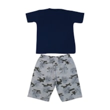 Conjunto Masculino Camiseta e Bermuda Moletinho Estampado Paradise 3100 - Cleomara     