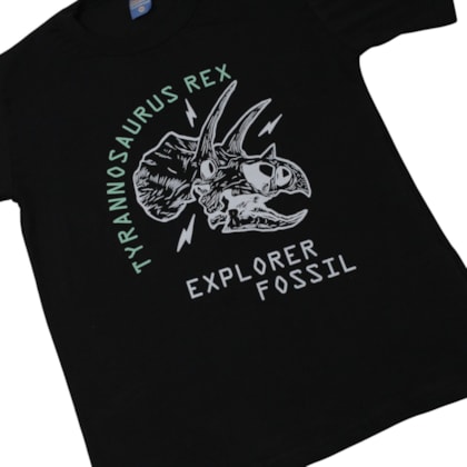 Conjunto Masculino Camiseta e Bermuda Moletinho Estampado Tyranossauro 3100 - Cleomara