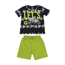Conjunto Masculino Camiseta e Bermuda Moletinho Estampas Sortidas 9000935 - Pipa 