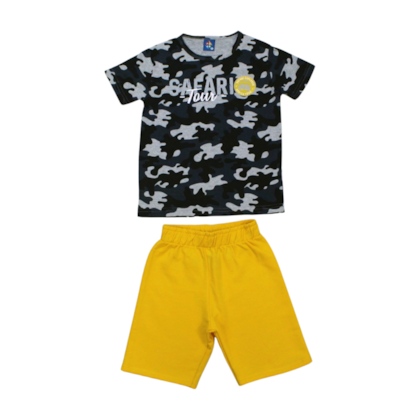 Conjunto Masculino Camiseta e Bermuda Moletinho Estampas Sortidas 9000936 - Pipa 
