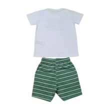 Conjunto Masculino Camiseta e Bermuda Moletinho Listrada 11930 - Kaiani