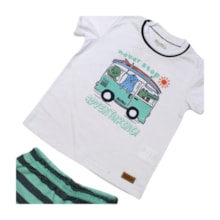 Conjunto Masculino Camiseta e Bermuda Moletinho Listrada 51146 - Rei Rex  