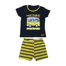 Conjunto Masculino Camiseta e Bermuda Moletinho Listrada 51146 - Rei Rex