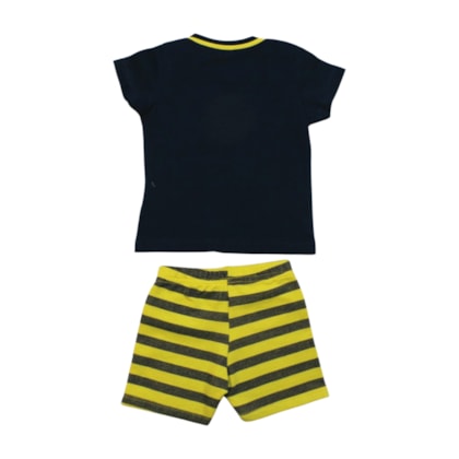 Conjunto Masculino Camiseta e Bermuda Moletinho Listrada 51146 - Rei Rex