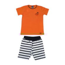 Conjunto Masculino Camiseta e Bermuda Moletinho Listrada 51419 - Rei Rex    