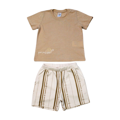 Conjunto Masculino Camiseta e Bermuda Moletinho Listrada 70346 - Alenice