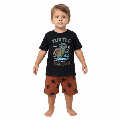 Conjunto Masculino Camiseta e Bermuda Moletinho Sortido 9002892 - Pipa