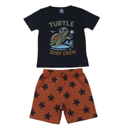 Conjunto Masculino Camiseta e Bermuda Moletinho Sortido 9002892 - Pipa