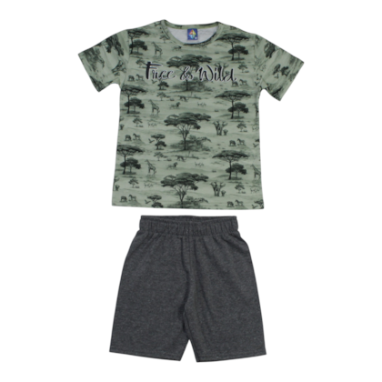 Conjunto Masculino Camiseta e Bermuda Moletinho Sortido 9002898 - Pipa