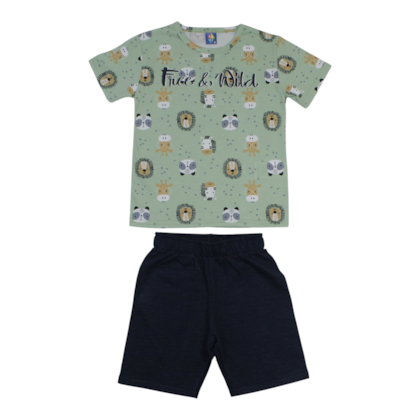 Conjunto Masculino Camiseta e Bermuda Moletinho Sortido 9002898 - Pipa
