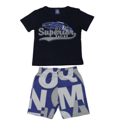 Conjunto Masculino Camiseta e Bermuda Moletinho Sortido 9002900 - Pipa