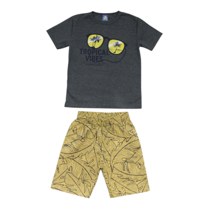Conjunto Masculino Camiseta e Bermuda Moletinho Sortido 9002907 - Pipa