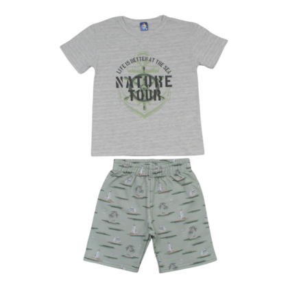 Conjunto Masculino Camiseta e Bermuda Moletinho Sortido 9002909 - Pipa