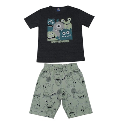 Conjunto Masculino Camiseta e Bermuda Moletinho Sortido 9002910 - Pipa
