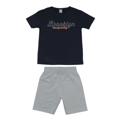 Conjunto Masculino Camiseta e Bermuda Moletinho Sortido 9002920 - Pipa