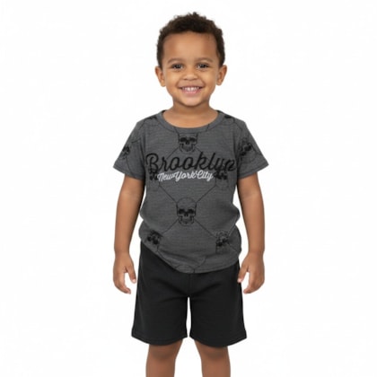 Conjunto Masculino Camiseta e Bermuda Moletinho Sortido 9002920 - Pipa